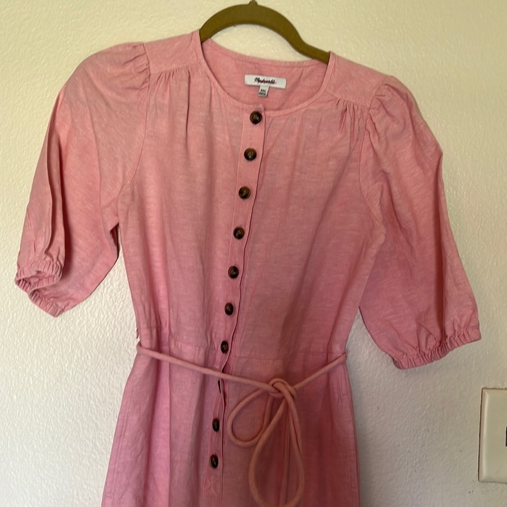Madewell jumpsuit linen/ cotton blend pink xxs - Picture 1 of 9